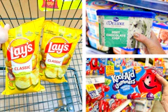 chips ice cream juice collage