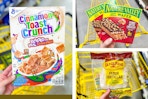 dollar general cinnamon toast crunch, nature valley, old el paso 3-photo collage