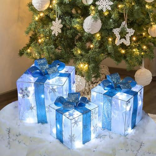 Lighted Christmas Gift Box Set
