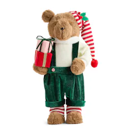 Gift Box Bear Christmas Figurine