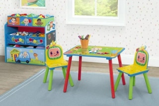 lifestyle image of a cocomelon childrens furniture set
