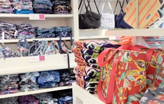Vera Bradley items on store shelves.