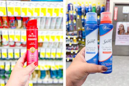 collage with secret and old spice spray deodorants walgreens