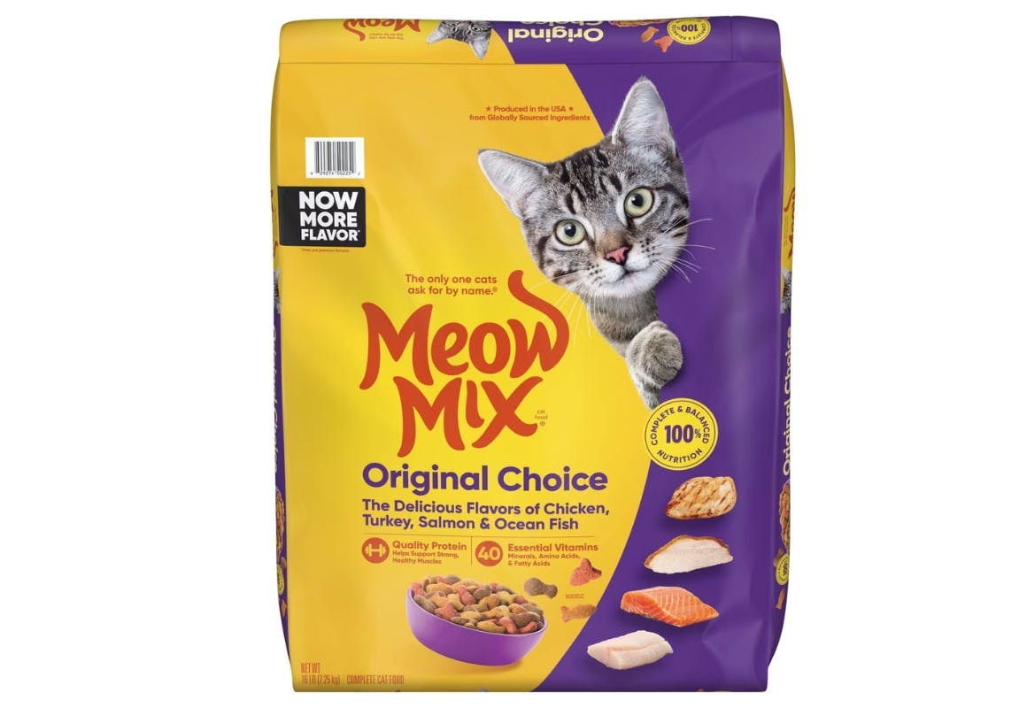 2 Meow Mix Cat Food Bags