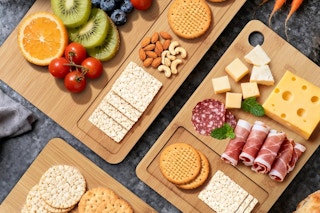 a set of bamboo cutting boards