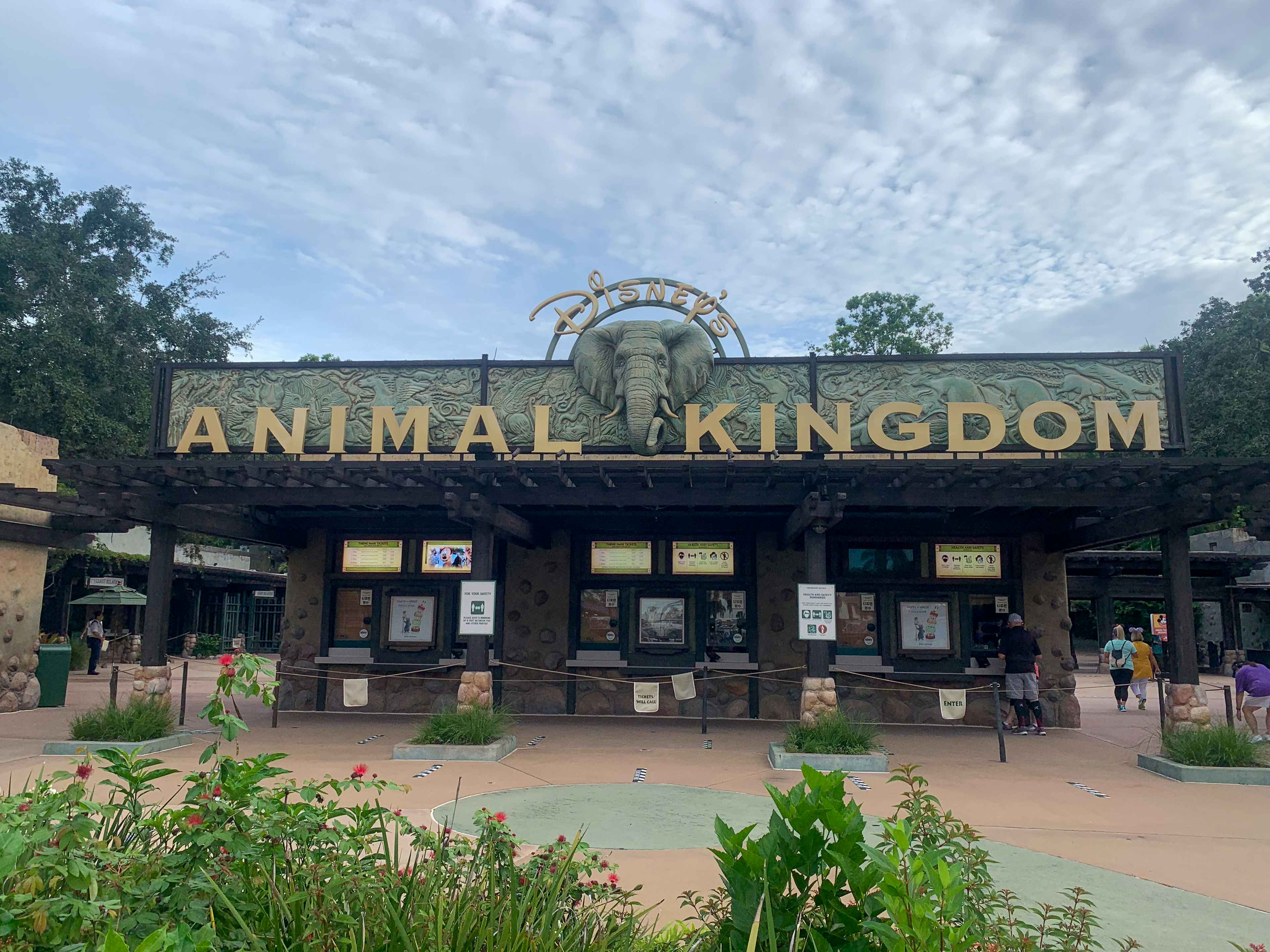 the entrance to the Animal Kingdom park at disney world