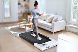 Lifestyle image of the MJWW Walking Pad in home setting