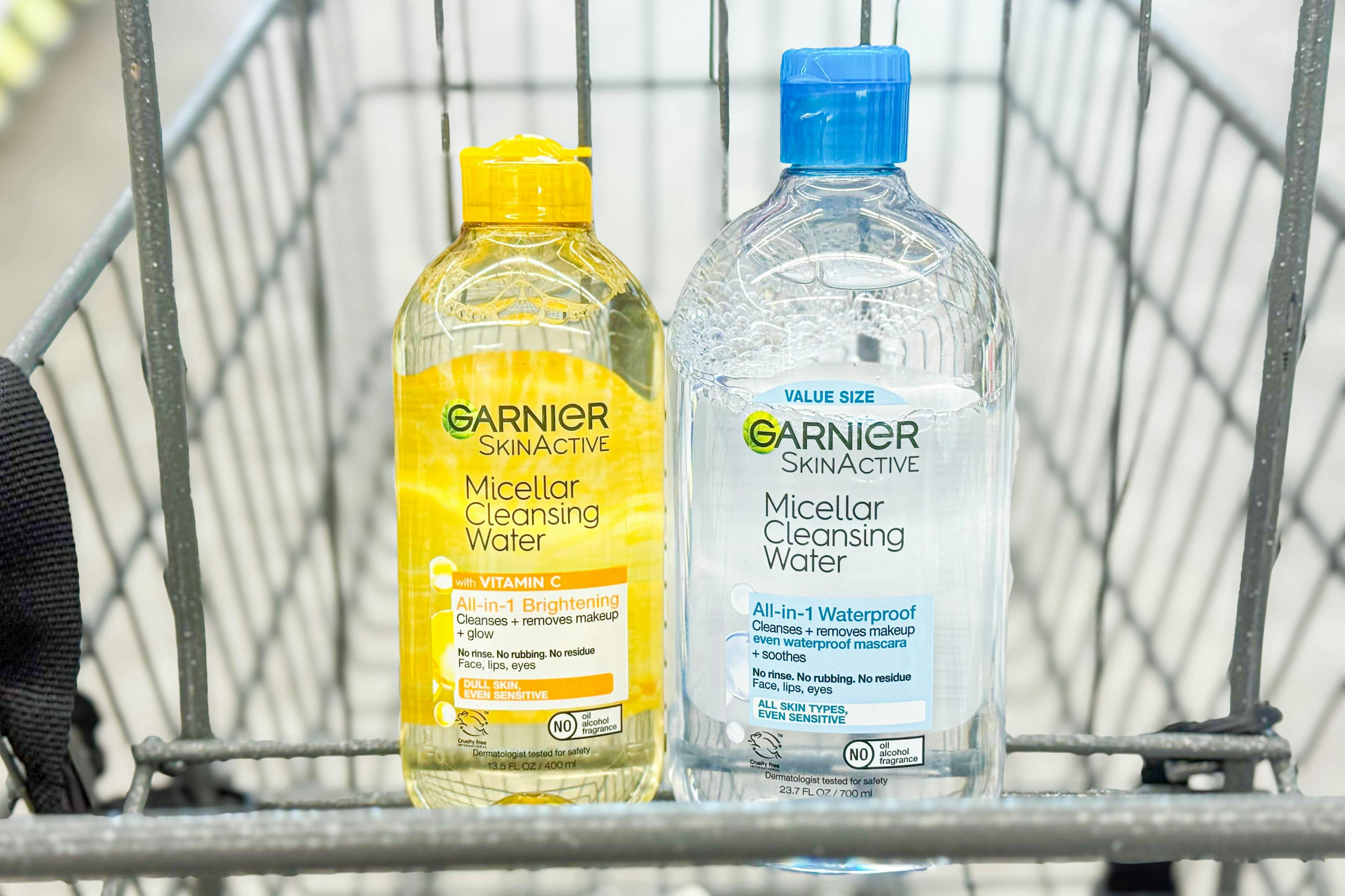 garnier micellar water in a cart