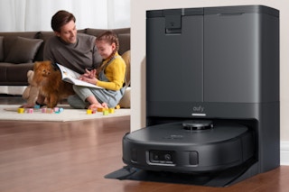 a eufy robot vacuum in a living room