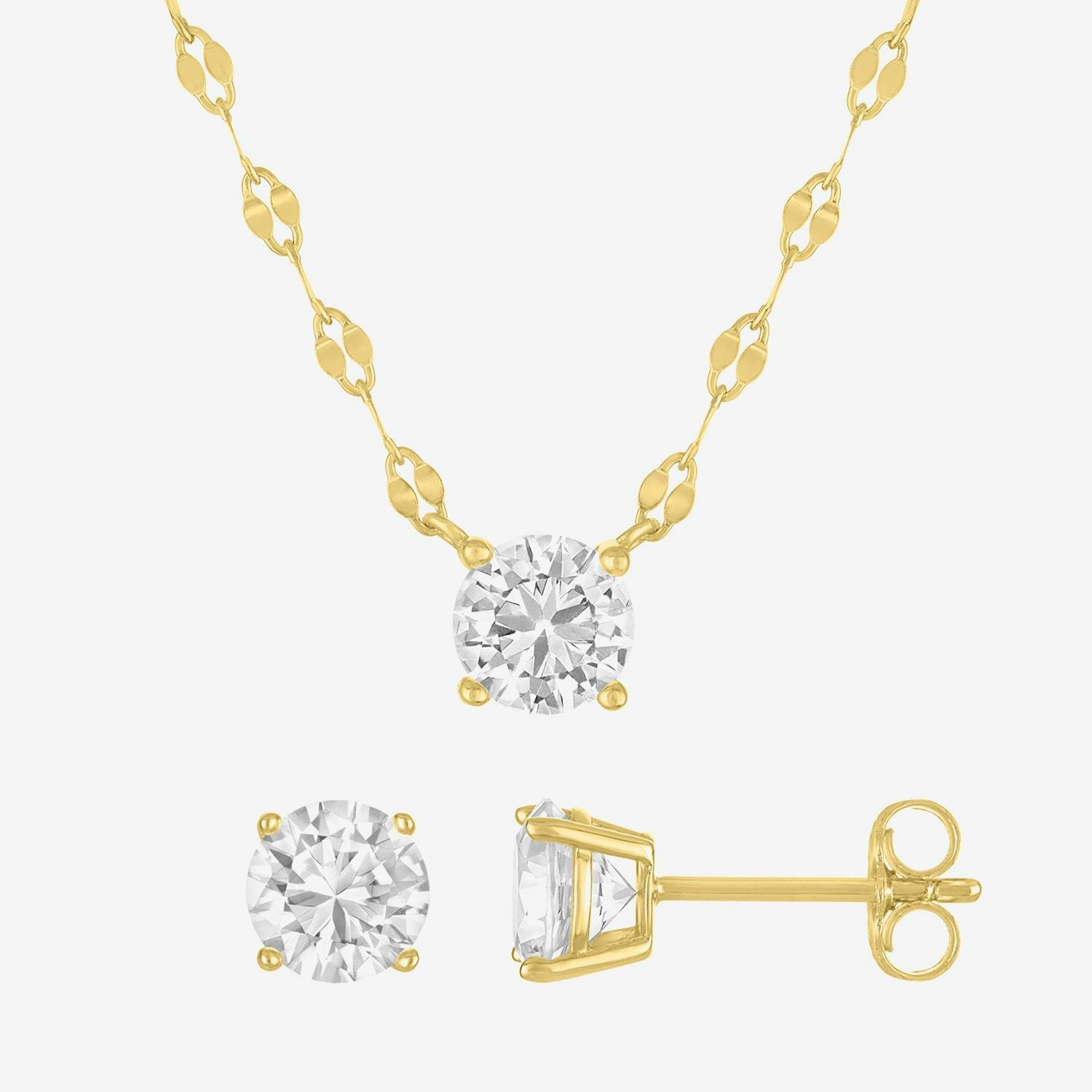Lab Created White Sapphire Jewelry Set