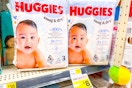 huggies diapers on store shelf 