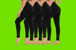 High-Waisted Leggings 4-Pack, Only $19.99 on Amazon (Reg. $38.99) card image