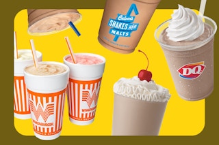 chocolate and other shakes from fast food restaurants