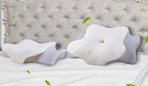 Cervical pillows on a bed