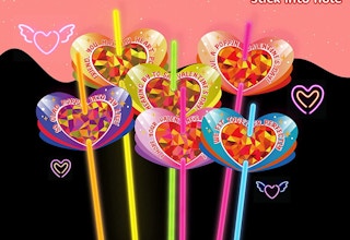 Heart cards and colorful glow sticks