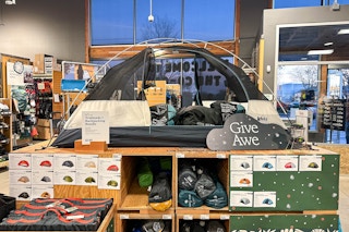 tent display in rei