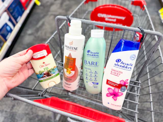 p&G personal care products in a cvs shopping cart