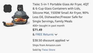 Amazon 5-in-1 Portable Glass Air Fryer 2026