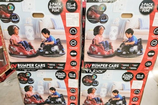 boxes of sets of 2 bumper car toys