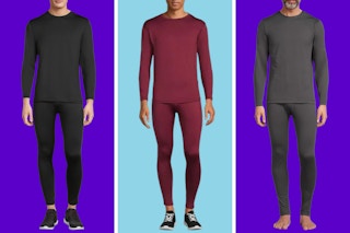 collage image of 3 mens isotoner base layer sets