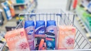 Caress soap, dial body wash, compeed blister care, and rimmel mascara