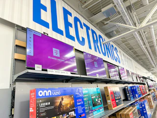 Area shot of the electronics section in Walmart store