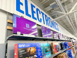 Area shot of the electronics section in Walmart store