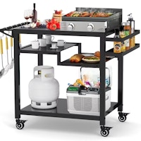 Rolling Grill Cart with 3 Shelves