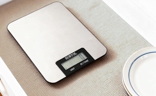 a digital scale on a table 