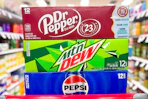 Dr Pepper, MTN Dew, and Pepsi 12-pack sodas
