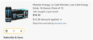 Monster Amazon receipt