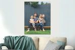 photo poster hanging over a couch