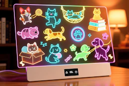 a LED drawing board on a table