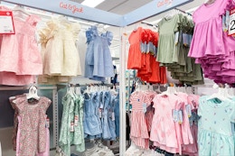 toddler dresses sitting on a target shelf