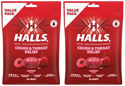 2 HALLS Cough Drop Bags