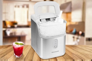 Lifestyle image of the stainless steel Frigidaire Nugget Ice Maker
