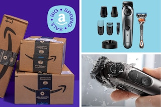 A collage showcasing a Braun trimmer set and a Braum trimmer under water