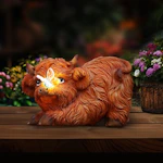 Highland Cow Solar Garden Statue