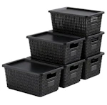 Storage Bins with Lids 6-Pack