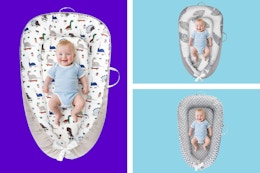 KISS GOLD Baby Lounger on a blue background.