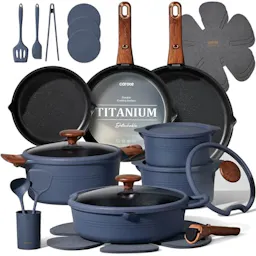 CAROTE 30pcs Titanium Cookware Set