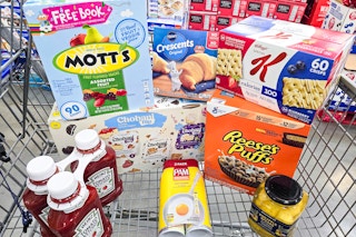 groceries in a shopping cart