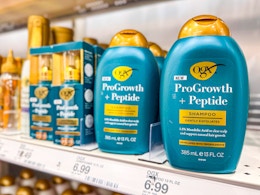 ogx shampoo sitting on a target shelf