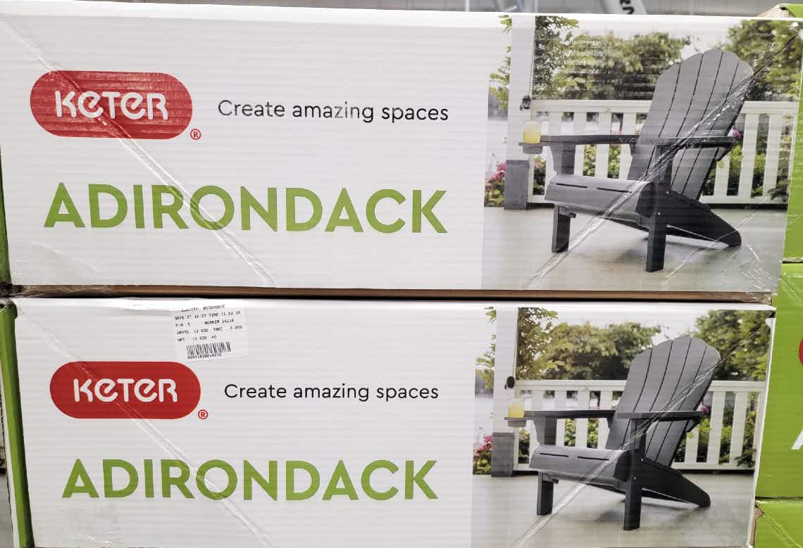      boxes of keter adirondack chairs