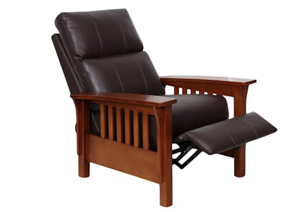 Harrison Wood and Leather Recliner