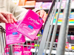 Carefree liners in Walmart shopping cart