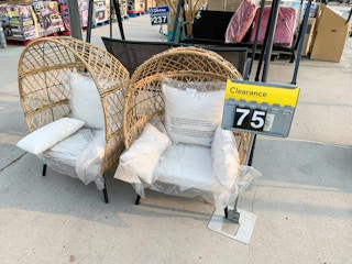two kids egg chairs on clearance at Walmart