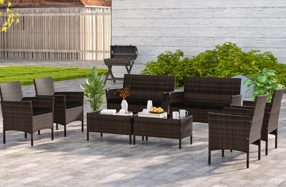 an 8-piece patio set