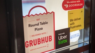 food delivery signs on window