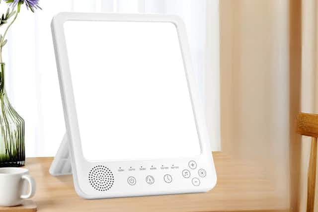 Light Therapy Lamp With White Noise Music, Only $15 on Amazon  card image